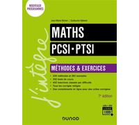Maths PCSI-PTSI - Méthodes et exercices 7ème édition - Jean-Marie Monier - Dunod - broché - Scolaire / Universitaire