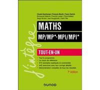 Maths Tout-en-un MP/MP*-MPI/MPI* Claude Deschamps (Auteur), François Moulin (Auteur), Yoann Gentric (Auteur), Emmanuel Delsinne (Auteur), François Lussier (Auteur), Chloé Mullaert (Auteur), Serge Nico