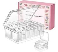 Mathtoxyz petit organisateur de perles, boîte de rangement en plastique Mini récipient, boîte transparente rectangulaire avec couvercle à charnière