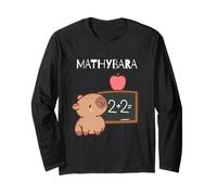 Mathybara Capybara avec tableau noir mathématique animal d'école mignon Manche Longue