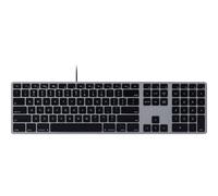 Matias FK318B Wired Aluminium Keyboard for Mac USB Clavier Allemand, QWERTZ, Mac Gris sidéral