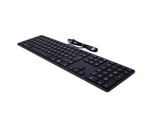 Matias FK318PCLBB-DE USB Clavier Allemand, QWERTZ, Windows Noir éclairé