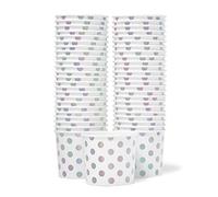 MATICAN Cups en Papier pour Glaces, Lot de 50 Bols Jetables de 320 ml avec Pois Argentés