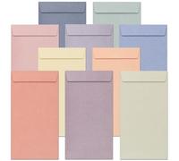 MATICAN Lot de 100 enveloppes pour argent liquide, 8,9 x 16,5 cm, assortiment pastel en 10 couleurs élégantes