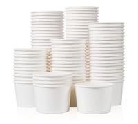 MATICAN Lot de 100 gobelets à crème glacée en papier de 255,1 g jetables pour aliments chauds ou froids, fournitures de fête pour sundae, yaourt glacé, soupe, blanc