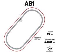 Matijardin - Courroie tondeuse A91 Trapézoïdale - 13 mm x 2360 mm