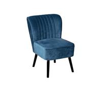 MATILA - Fauteuil Bleu Canard Piètement Laqué Noir -