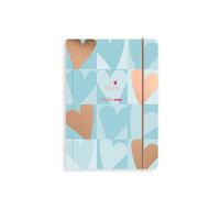 Matilda Moo Agenda 2026 - Format A6 - Un jour par page - Une page pour tous les sept jours - Feuille d'or rose - Couvertures en carton durables - Bleu