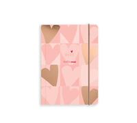 Matilda Moo Agenda 2026 format A6 - Un jour par page - Une page pour tous les sept jours - Feuille d'or rose - Couverture en carton durable - Rose