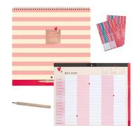 Matilda Moo Calendrier mural familial 2025 | Calendrier mural pour 5 personnes | Calendrier de planification de la maison 2025 | Calendrier de cuisine 2025 | Janvier à décembre 2025 | Autocollants