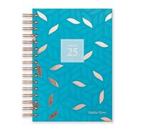 Matilda Myres Agenda 2025 | Agenda journalier A5 | Reliure à spirale or rose | Janvier à décembre | Couverture rigide | Bleu sarcelle