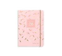 Matilda Myres Agenda 2026 format A6 - 1 jour par page - Couverture en carton durable avec fermeture élastique sécurisée - Reliure parfaite - Janvier à décembre - Rose