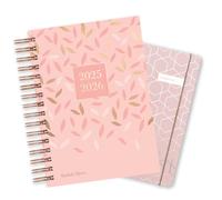 Matilda Myres Ensemble agenda et carnet 2025-2026 - Ensemble agenda hebdomadaire et carnet de notes en or rose - Coffret cadeau - Rose