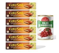 Matilde Vicenzi Grisbi Biscotti Pistacchio Biscotti Lot de 6 biscuits garnis de crème de pistache 100 % biscuits italiens 150 g + sac JOYTALY SHOPPING