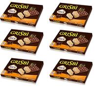 Matilde Vicenzi Grisbi Lot de 6 boîtes de friandises pour riz avec crème au lait recouverte de chocolat et de riz soufflé 120 g (4 x 30 g)