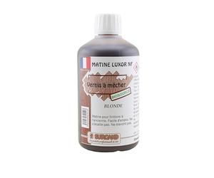 MATINE LUXOR BLONDE / Matine gomme laque traditionnelle pour le vernissage à la mèche des meubles et objets anciens. Idéale pour le ciré-méché antiquaire. (500 ML)