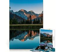 Matinée Calme à Almsee,Autriche Puzzle pour Adolescents de 1000 pièces Exercice Mental Plaisir léger Découpe précise Cadeau attentionné (38x52cm)