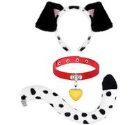 Matiniy Costume dalmatien des 101 jours d'école comprenant des oreilles de chiot, un bandeau et une queue pour les enfants pour le 100e jour d'école (style 1)