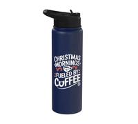 Matins de Noël alimentés par le café Stainless Steel Insulated Water Bottle