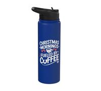 Matins de Noël alimentés par le café Stainless Steel Insulated Water Bottle