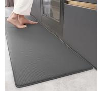 MATIRUG Lot de 2 tapis de cuisine anti-fatigue, rembourrés, antidérapants, lavables, imperméables, pour le sol, la cuisine, le bureau, 43,9 x 76,2 cm + 43,9 x 119,4 cm, gris