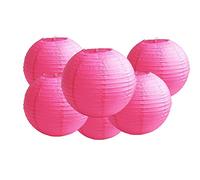 Matissa Lot de 6 lanternes en papier de 25 cm pour décoration de fête de mariage (rose vif)