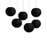 Matissa Pack de 6 Lanterne en Papier Abat-Jour Fête Anniversaire Baby Shower Wedding Celebration Décoration (Noire, 4" (10 cm))