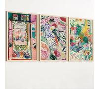 Matisse Art Prints Lot de 3 impressions d'art mural colorées Collection Gallery Style moderne du milieu du siècle (impressions uniquement) (A3-29,7 x 42 cm)