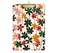 Matisse Style Trèfle Coloré Mode Presse-bloc Planche rigide pour devoirs pédiatriques Taille 9 x 12.5 Tabla para escribir con Clip