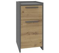 MATKAM Altivo 1D1SW Commode avec 1 porte et 1 tiroir 70,4 x 36 x 35,6 cm (H x l x P) Gris anthracite Chêne Artisan