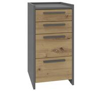 MATKAM Altivo 2SW2SN Commode 70,4 x 36 x 35,6 cm avec 2 tiroirs hauts et 2 tiroirs bas (anthracite gris artisan chêne)