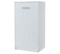 MATKAM Élégante commode BODO 1D - 75 x 40 x 35 cm (H x l x P) - Design moderne - Avec étagère et porte - Blanc