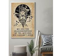 MATLPATS Jolie plaque en étain avec inscription « We are The Granddaughters of The Witches You Couldn't Burn » - Décoration murale pour chambre à coucher, salle de bain - 20,3 x 15,2 cm