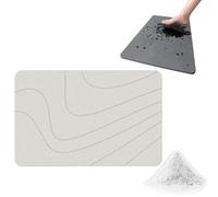 Matmend Bath Mat, Diatomaceous Earth Quick Drying Non-Slip Shower Mats, Water Absorbing Rug Outside Shower, Quick-Drying and Non-Slip, Moisture is Absorbed in Seconds (Light Gray - C)