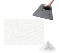 Matmend Bath Mat, Diatomaceous Earth Quick Drying Non-Slip Shower Mats, Water Absorbing Rug Outside Shower, Quick-Drying and Non-Slip, Moisture is Absorbed in Seconds (White - C)