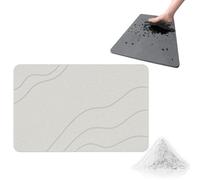 Matmend Bath Mat, Diatomaceous Earth Quick Drying Non-Slip Shower Mats, Water Absorbing Rug Outside Shower, Quick-Drying and Non-Slip, Moisture is Absorbed in Seconds (Light Gray - A)