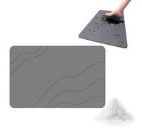 Matmend Bath Mat, Diatomaceous Earth Quick Drying Non-Slip Shower Mats, Water Absorbing Rug Outside Shower, Quick-Drying and Non-Slip, Moisture is Absorbed in Seconds (Gray - A)