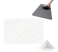 Matmend Bath Mat, Diatomaceous Earth Quick Drying Non-Slip Shower Mats, Water Absorbing Rug Outside Shower, Quick-Drying and Non-Slip, Moisture is Absorbed in Seconds (White - A)