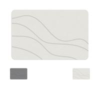 Matmend Bath Mat, Matmend Bath Mats Stone, Water Absorbing Rug Outside Shower,Fast Drying Bathroom Mat, Suitable for Bedrooms, Living Rooms, Doorways, Keeping Dry and Hygienic (White,50 * 80cm)