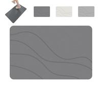Matmend Bath Mat, Matmend Stone Bath Mat - Non-Slip Super Absorbent Diatomaceous Earth, Quick Drying Non-Slip Shower Mats, Easy to Clean, for Bathrooms, Living Room (45*35*0.9,Dark Gray)