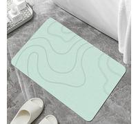 Matmend Bath Mat, Stone Bath Mat Diatomaceous Earth Quick Drying Non-Slip Shower Mats, Water Absorbing Bathroom Rug for Inside/Outside Shower, Non-Slip Quick Dry (Green,40 * 60CM)