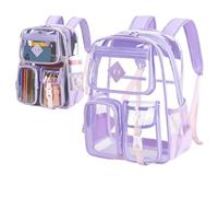 MATMO Sac à dos transparent robuste pour filles et femmes, violet, Standard, Imprimé camouflage