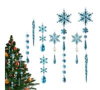 Matoebyr Flocons De Neige De Noëls Ornement, 10 Pièces Flocons De Neige Décorations De Noëls Stalactites De Glace Acrylique, pour Fenêtres, Portes, Chambres, Jardin, Porches