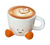 Matoebyr Jolie tasse à café Crea/tive en céramique pétrie à la main avec pieds, pour café, latte, vin, lait, cacao chaud, thé et boissons, pour homme, femme, bureau, maison