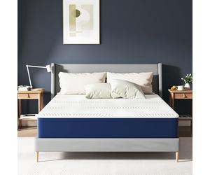 Matoresu Matelas 135 x 190 cm avec mousse à mémoire de gel respirant, 25 cm matelas viscoélastique confortable avec revêtement amovible, dureté H3, respirant et ergonomique
