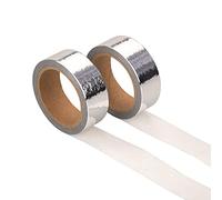 Matory Lot de 2 rouleaux de ruban adhésif Washi en feuille d'argent massif 15 mm x 5 m pour bricolage, artisanat, emballage cadeau, cadre photo, scrapbooking