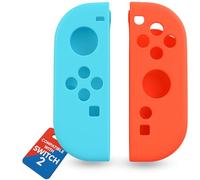 MatoSan® Lot de 2 coques de protection en silicone avec prise en main améliorée - Accessoires sur mesure pour Switch 2 (bleu rouge)