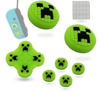 MatoSan Set d'Autocollants pour Boutons & Capuchons de Stick - Compatible avec Switch et OLED - Accessoire de Protection et Grip pour Manette - Vert
