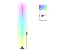 Matosio Luxy lampadaire sur pied salon led, Lampadaire LED RGBIC connecté WIFI, contrôle APP compatible Alexa et Google Assistant, 16M Couleurs Ambiance, 546 perles de lampe, noir