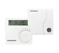 Matosio TH611RS Thermostat programmable sans Fil avec Récepteur pour chaudiere à Contact Sec, Thermostat Ambiante numérique à Piles, Mural Blanc